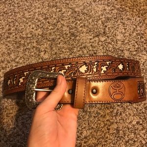 Hooey tooled leather belt